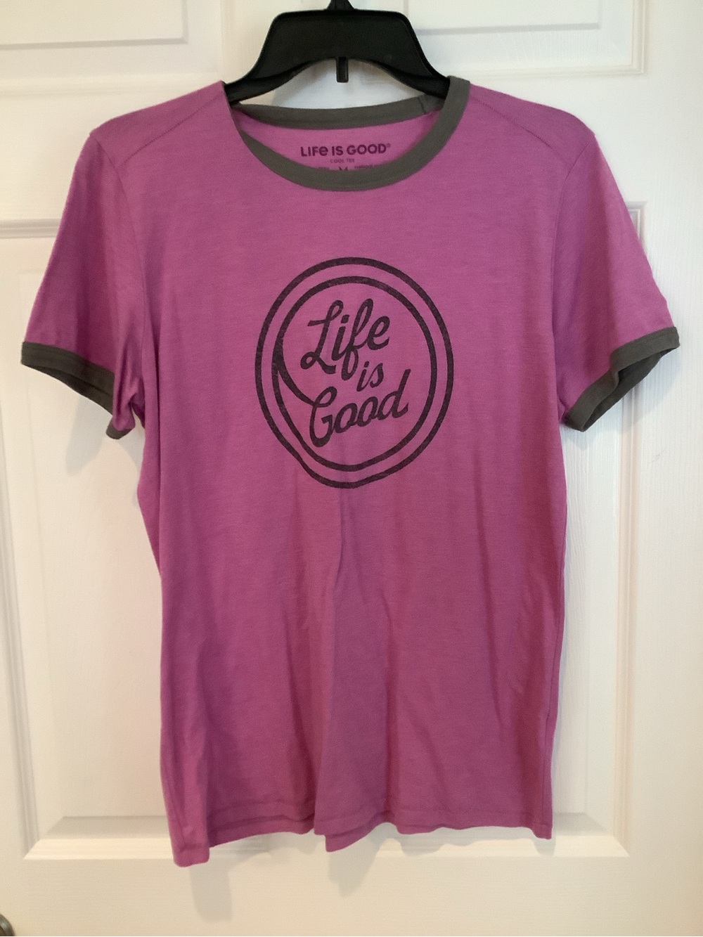 Life Is Good Purple Tee with Gray Trim